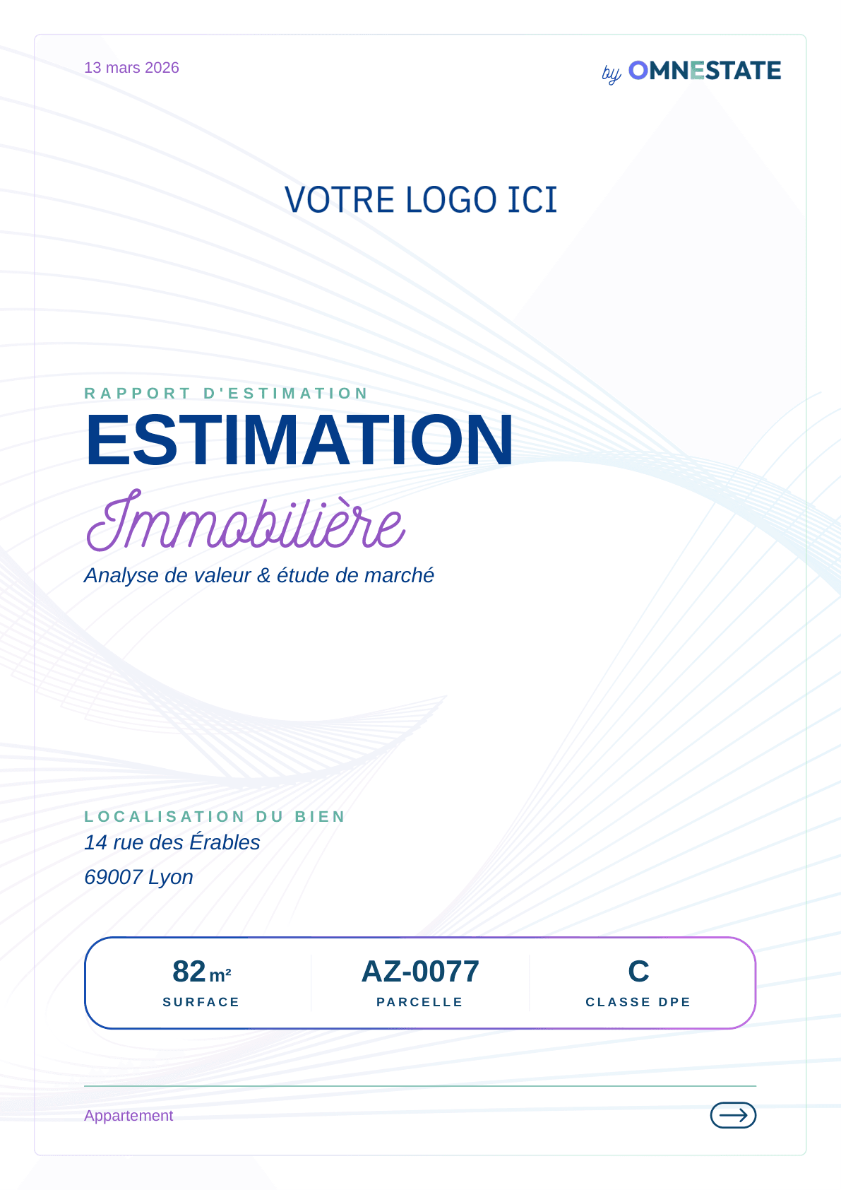 Couverture du rapport d'estimation OmnEstate — Appartement 82m², Lyon 7ème